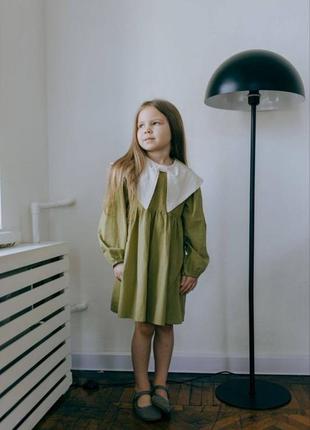 Сукня з комірцем для дівчинки6 фото