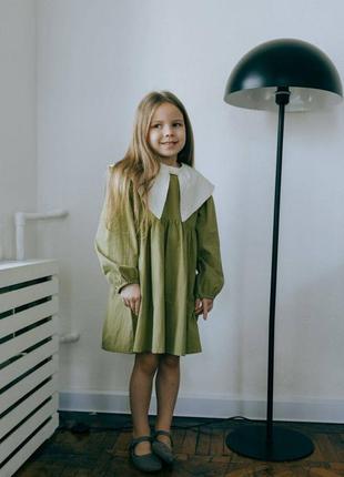 Сукня з комірцем для дівчинки5 фото