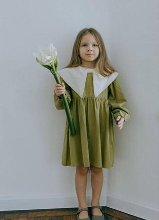 Сукня з комірцем для дівчинки9 фото