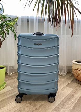 Дорожный чемодан валіза samsonite amplitude state blue policarbonate1 фото