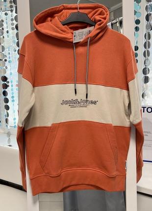 Чоловіча помаранчева худі jack&jones, розмір м