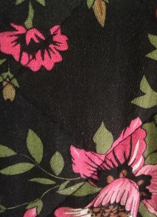 Женское стеганное пальто ретро в цветочный принт10 фото