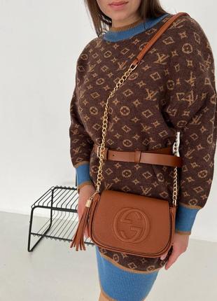 Сумка gucci stripe с фирменной канвой4 фото