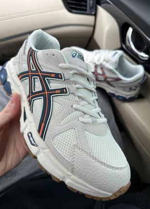 Кроссовки asics gel kahana 8 light beige blue orange (аксис гел)6 фото