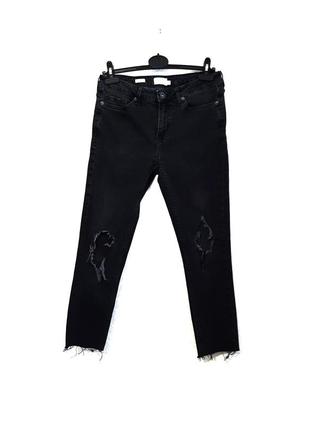 Topman (турция) джинсы зауженные чёрные с дырами скинни размер 44 46 мужские uk 30s4 фото