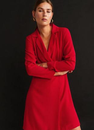 Красное двубортное платье пиджак mango10 фото