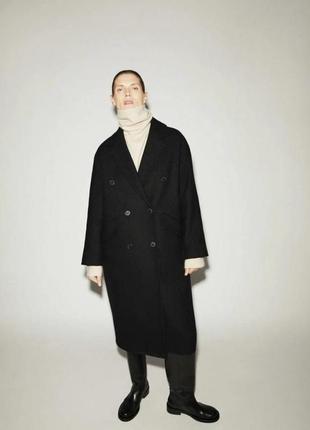 Zara monteco двубортное пальто оверсайз2 фото