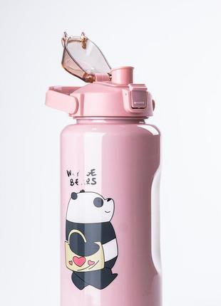 Пляшка для води панда набір 3в1 з дозатором 0.3л 0.9л 2л3 фото