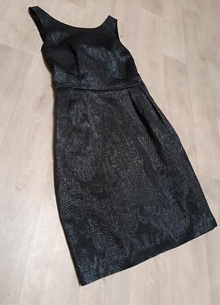 Чёрное жаккардовое платье с карманами darling8 фото