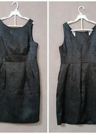 Чёрное жаккардовое платье с карманами darling5 фото