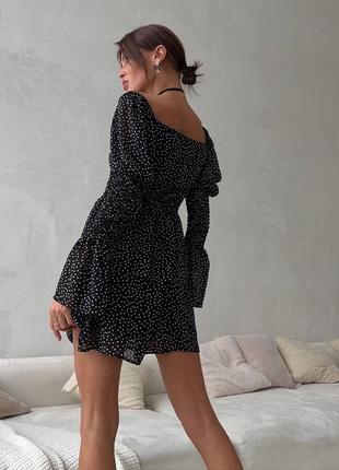 Сукня чорна жіноча в горошок5 фото