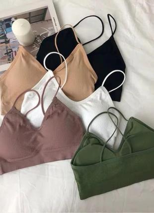 Базовий бавовняний топ в рубчик