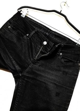 Zara фирменные джинсы чёрные слим зауженные плотность демисезон/зима мужские9 фото