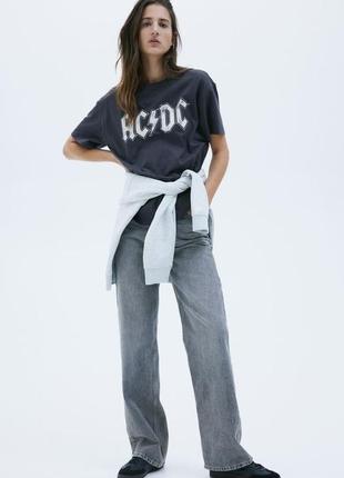 Оверсайз футболка h&m/ з принтом ac/dc2 фото