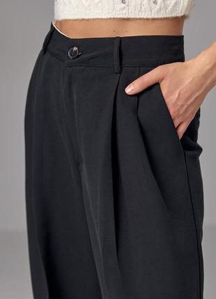 Жіночі широкі штани-палаццо зі стрілками та високою посадкою4 фото