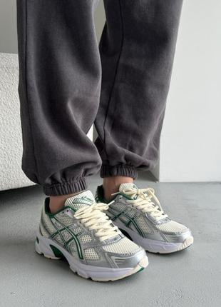 Asics gel-1130 жіночі кросівки демі з сіткою весна осінь срібні сріблясті зелені якість 🔝 женские кроссовки демисезонные топ качество серебряные