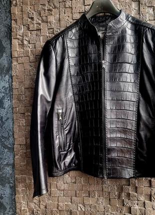 Ексклюзивна  дизайнерска куртка  косуха з крокодила2 фото