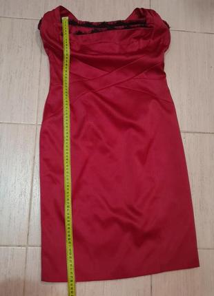 Эффектное атласное малиновое платье karen millen 12 размер3 фото