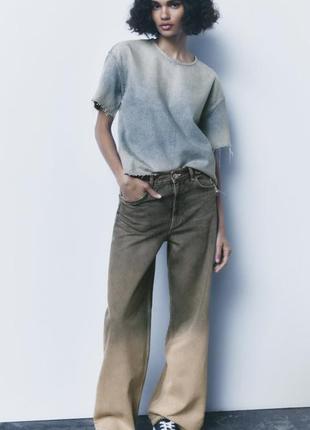 Zara зара жіночі джинси mid-rise wide-leg trf jeans2 фото