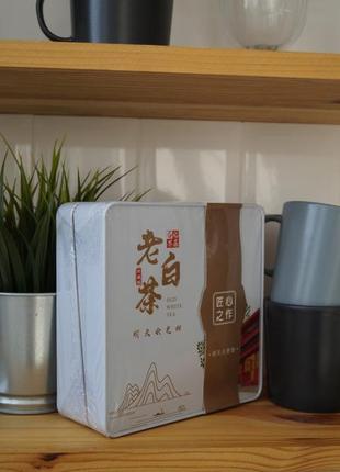 Білий чай фу дінг пресований, подарунковий набір, коробка, ніжний смак з нотками фруктів та квітів, зібраний вручну