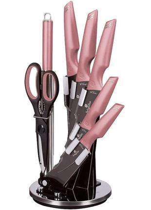 Набор ножей berlinger haus metallic line i-rose collection bh-2585 8 предметов розовый