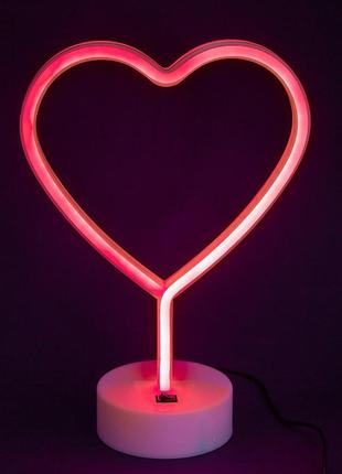 Нічний світильник - neon lamp series - heart red