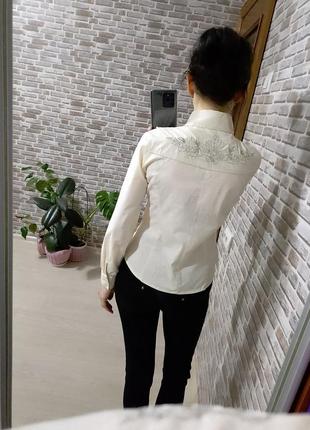 Сорочка 220623/)moschino сорочка блуза блузка вишивка вінтаж ретро рюши5 фото