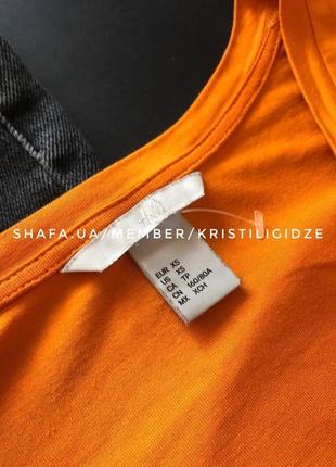 Базовая приталенная футболка оранжевая h&m. р. xs6 фото