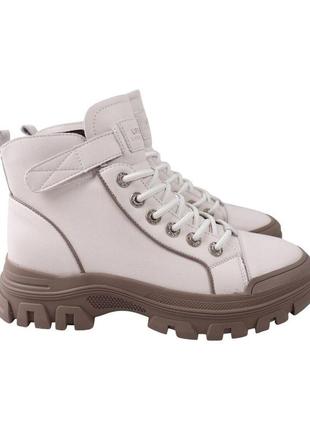 Черевики жіночі li fexpert молочні натуральна шкіра, 38