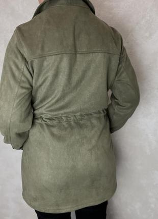 Легка куртка парка paraphrase хакі розмір м штучна замша вітровка8 фото