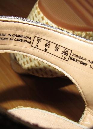 Босоножки, сандали clarks - silver 'kamara sun' mid wedge heel sandals8 фото