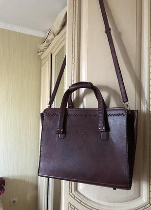 Эффектная необычная кожаная сумка в этно стиле, натуральная плотная кожа,4 фото