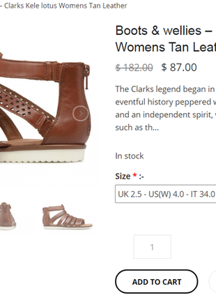 Сандалии, босоножки clarks women's kele lotus gladiator sandal tan full grain leather3 фото