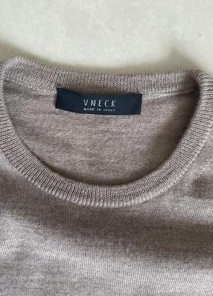 Пуловер шерстяной стильный премиум бренд италии vneck размер l6 фото