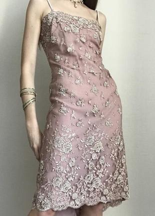 Мереживна сукня з 90-х пудрового кольору ✨phase eight ✨ ошатна сукня вечірня1 фото