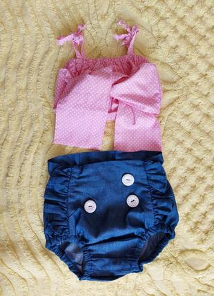 Невероятный  комплект в стиле pin-up 12-18m  лето
