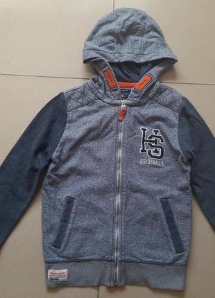 Теплая кофта с капюшоном, толстовка 9-10 лет, рост 134-140см