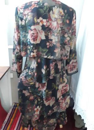 Нарядное шифоновое платье kriss в розах8 фото