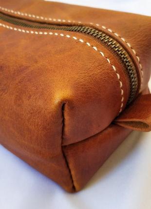 Несессер кожаный для путешествий, дорожная сумка, косметичка мужская, женская, органайзер3 фото