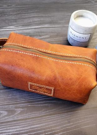 Несессер кожаный для путешествий, дорожная сумка, косметичка мужская, женская, органайзер2 фото