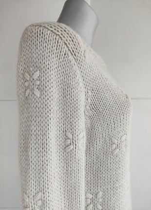 Теплый  свитер marks & spencer с ажурным узором8 фото