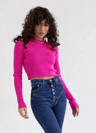 Женский короткий свитер джемпер укороченный кофта6 фото