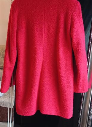 Кардиган-пальто жіноче червоного кольору на довгий рукав, вище колін на замочку. розмір s-m2 фото