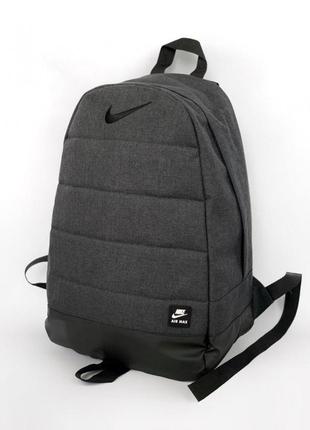 Рюкзак темный меланж с черным логотипом