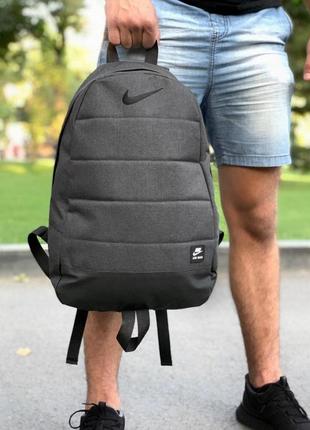 Рюкзак темный меланж с черным логотипом3 фото