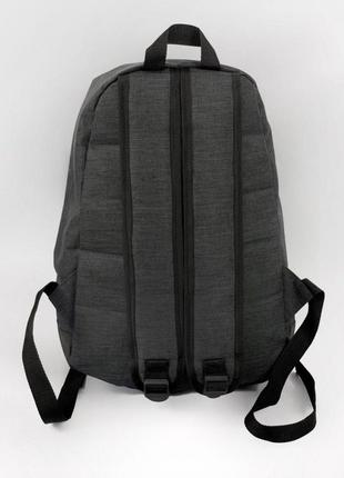 Рюкзак темный меланж с черным логотипом2 фото