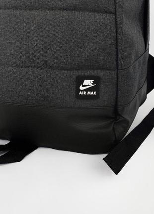 Рюкзак темный меланж с черным логотипом5 фото
