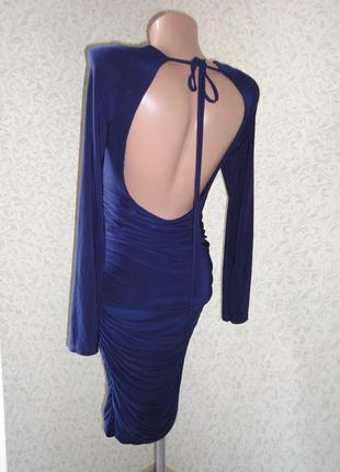 Синее платье missquided р.8  (дл. 90, рук.60)1 фото