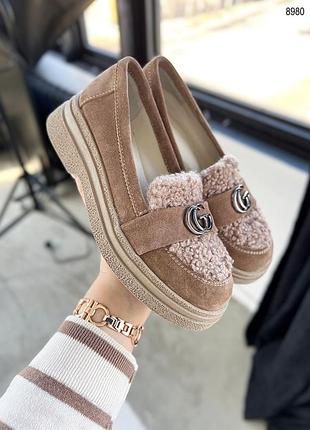 Лофери з хутром teddy