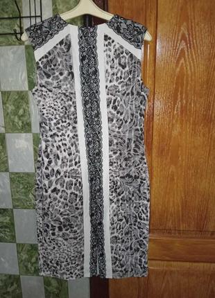 Сукня леопардова з гіпюром святкова пряма чорна3 фото